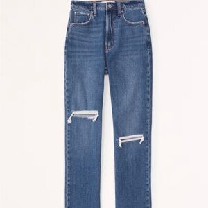 Abercrombie & Fitch Ankle Straight Ultra High Rise Blue Jeans Size 14 Long
